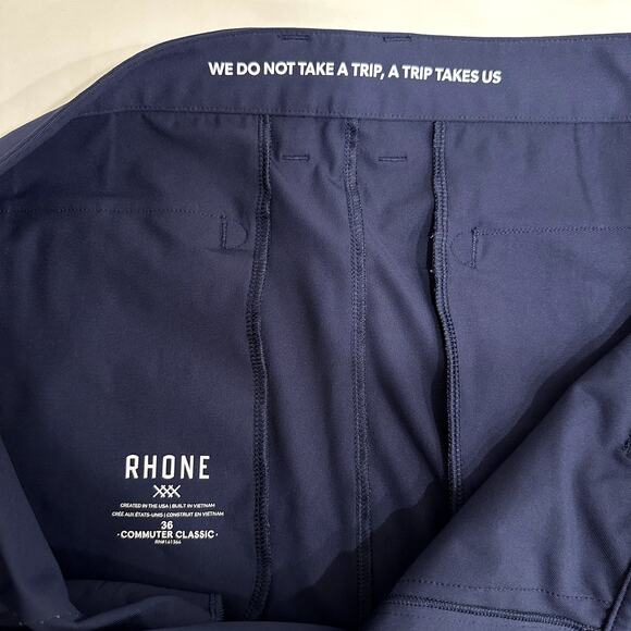 Rhone Commuter Classic Mens 36 Navy Performance Chino Pants Activewear Golf - Picture 4 of 9